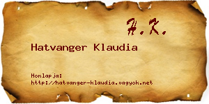 Hatvanger Klaudia névjegykártya