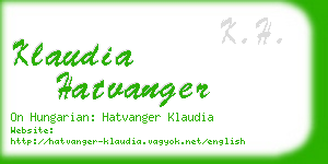 klaudia hatvanger business card
